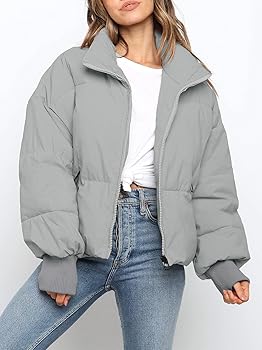ZCSIA Women's Winter Long Sleeve Full Zipper Oversized Baggy